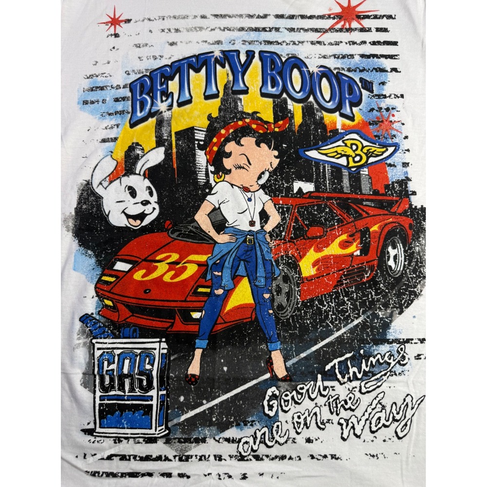 Reason Betty Boop Graphic T-Shirt White Mens Medium BBS6TW-705 New